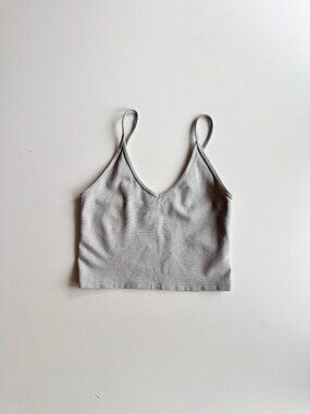 Aritzia TALULA Roxboro Light Blue Ponte Knit Cropped Cami Tank Top, Size S
